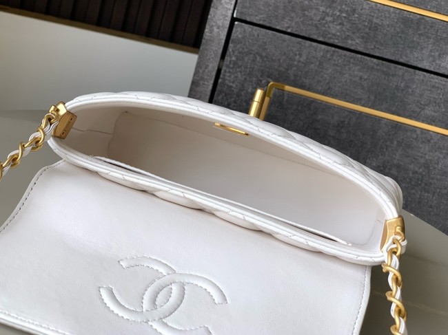 Chanel SMALL FLAP BAG WITH TOP HANDLE AS5356 white