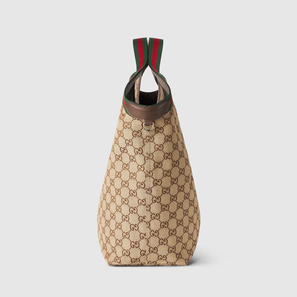 Gucci Giglio Large Tote Bag Variation Beige and Brown GG Canvas 853971 Gucci Giglio Large Tote Bag Variation Beige and Brown GG Canvas 853971
