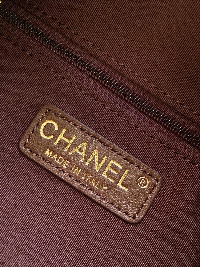 CHANEL Small Bowling Bag Suede AS5792 burgundy