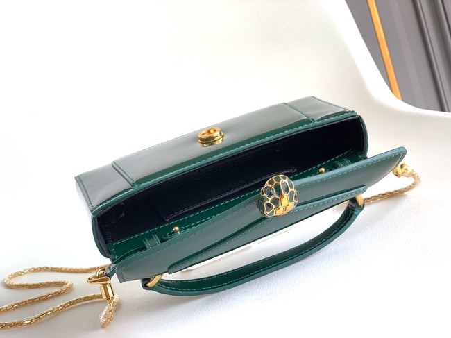 Bvlgari Serpenti Forever leather crossbody bag 289688 Dark green