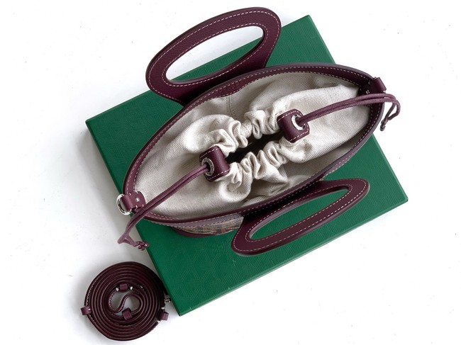 Goyard Calfskin Leather Tote Bag PM 00249 burgundy