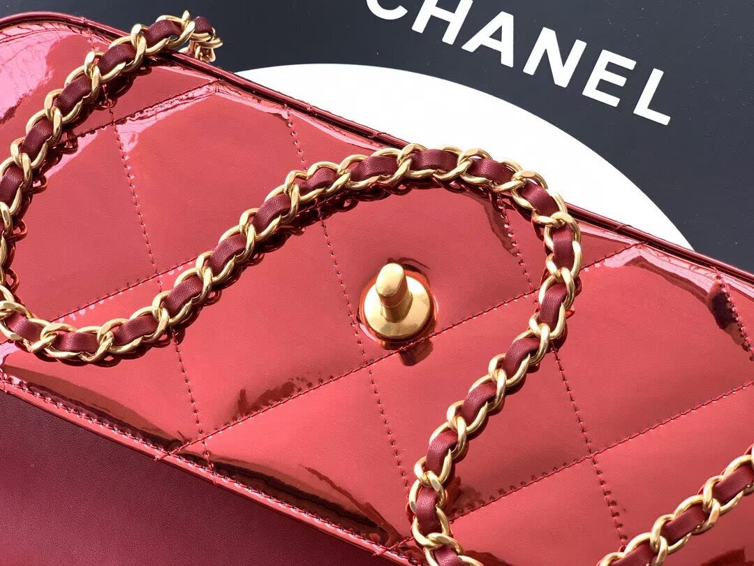 Chanel 25K Original Patent Leather Top Handle Bag A6321 Wine Chanel 25K Original Patent Leather Top Handle Bag A6321 Wine