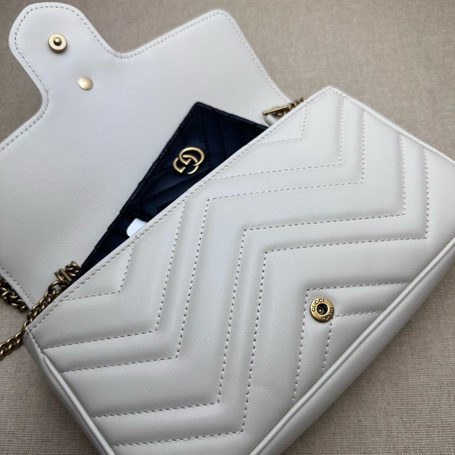 Gucci GG Marmont small shoulder bag 751526 Variation white leather