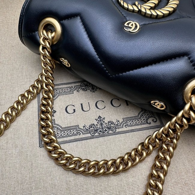 Gucci GG Marmont small shoulder bag leather 446744 black