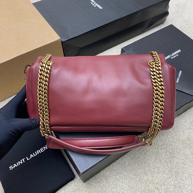 Saint Laurent CALYPSO small in plunged lambskin 734153 ROUGE CABERNET