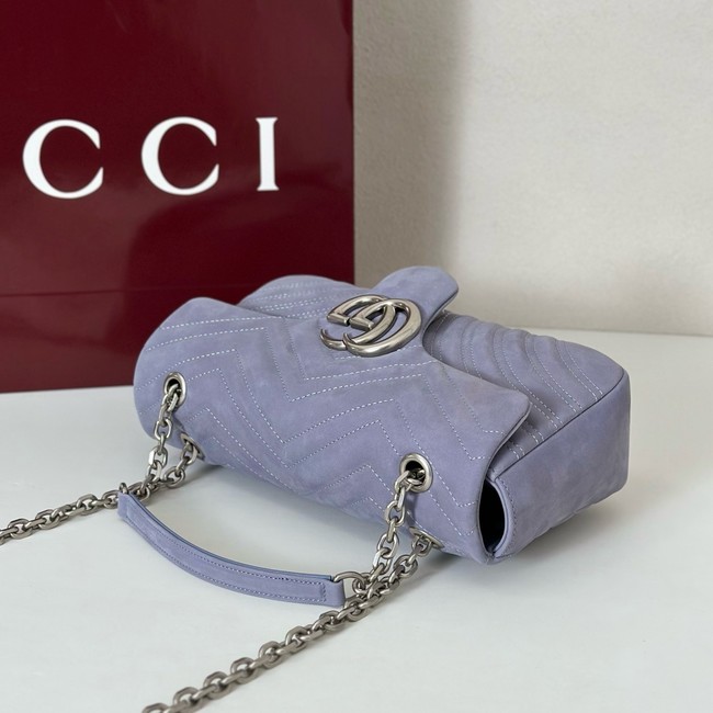 Gucci GG Marmont medium shoulder bag 837267 Variation dusty blue suede