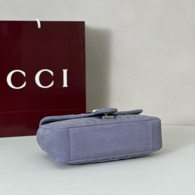 Gucci GG Marmont medium shoulder bag 837267 Variation dusty blue suede