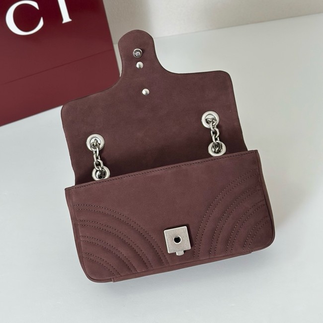 Gucci GG Marmont small shoulder bag 837280 Variation dusty blue suede