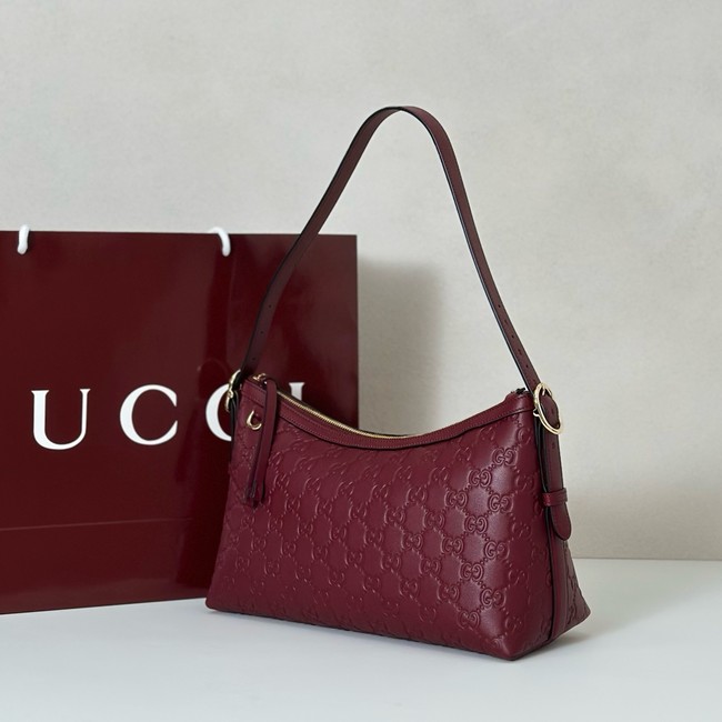 Gucci GG Emblem medium shoulder bag 847449 Rosso Ancora red
