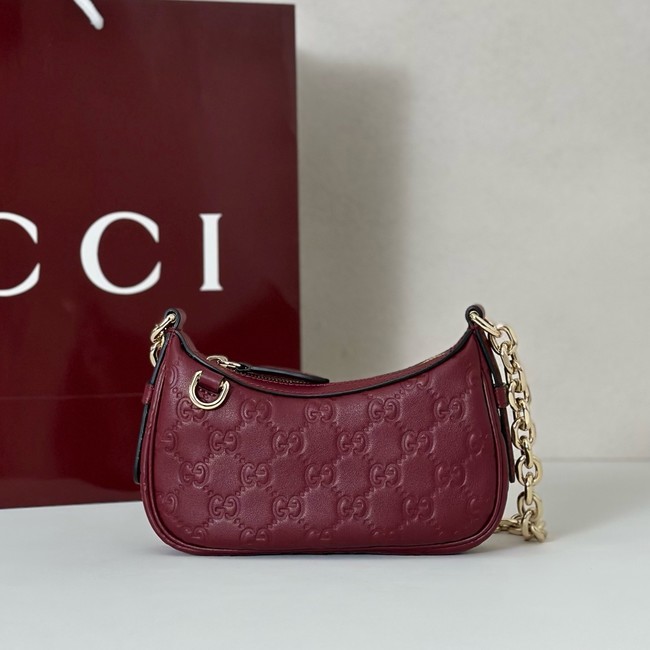 Gucci GG Emblem mini shoulder bag 847091 Rosso Ancora red