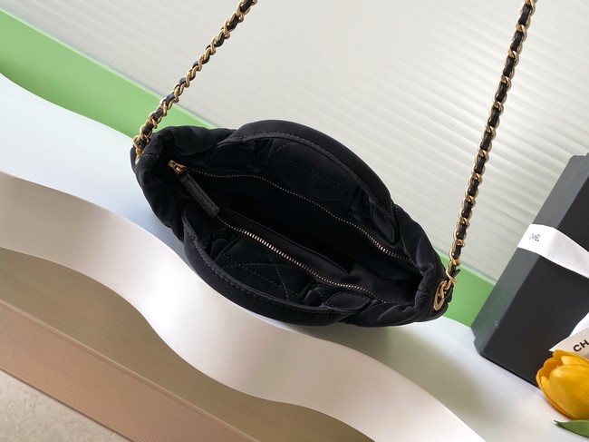 Chanel Velvet-Effect Nylon Mini Bow Bag AS5849 black