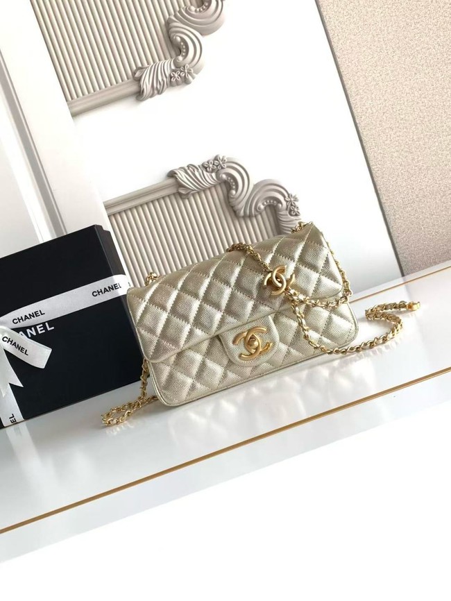 CHANEL mini Flap Bag  AS5759 light gold
