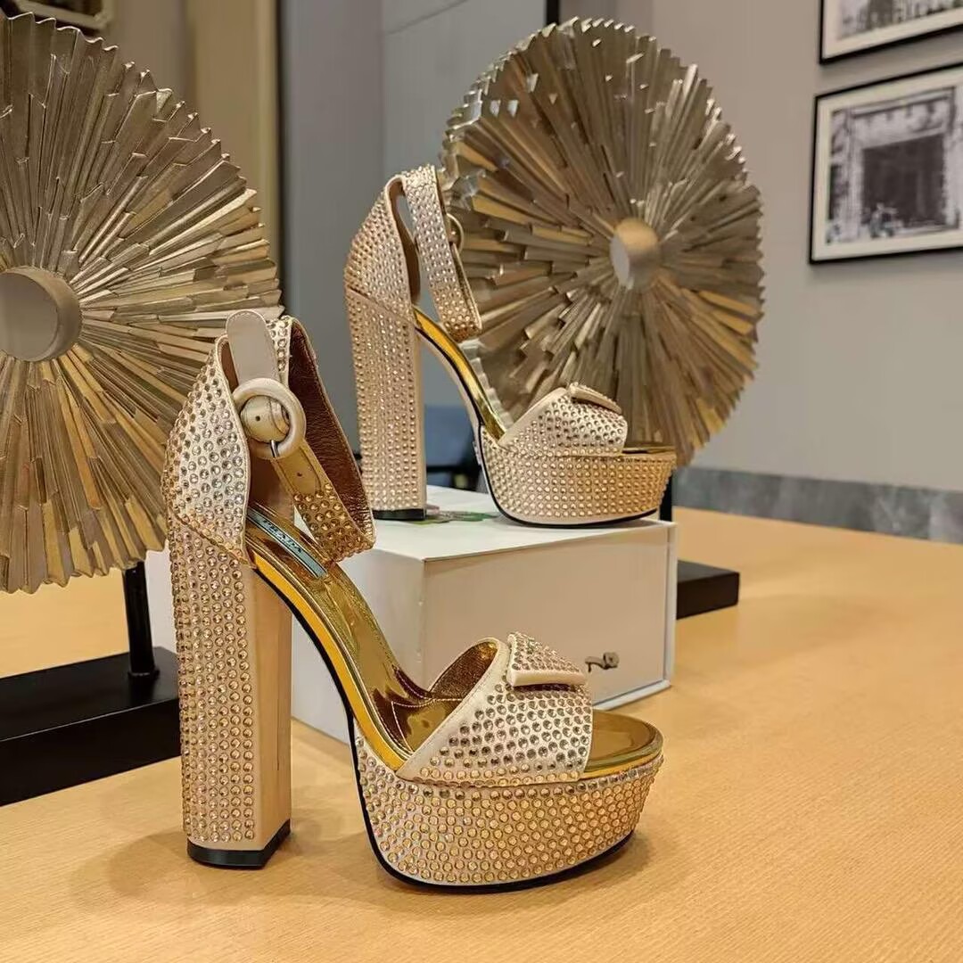 Prada High Heel Shoes P63250 Gold Prada High Heel Shoes P63250 Gold