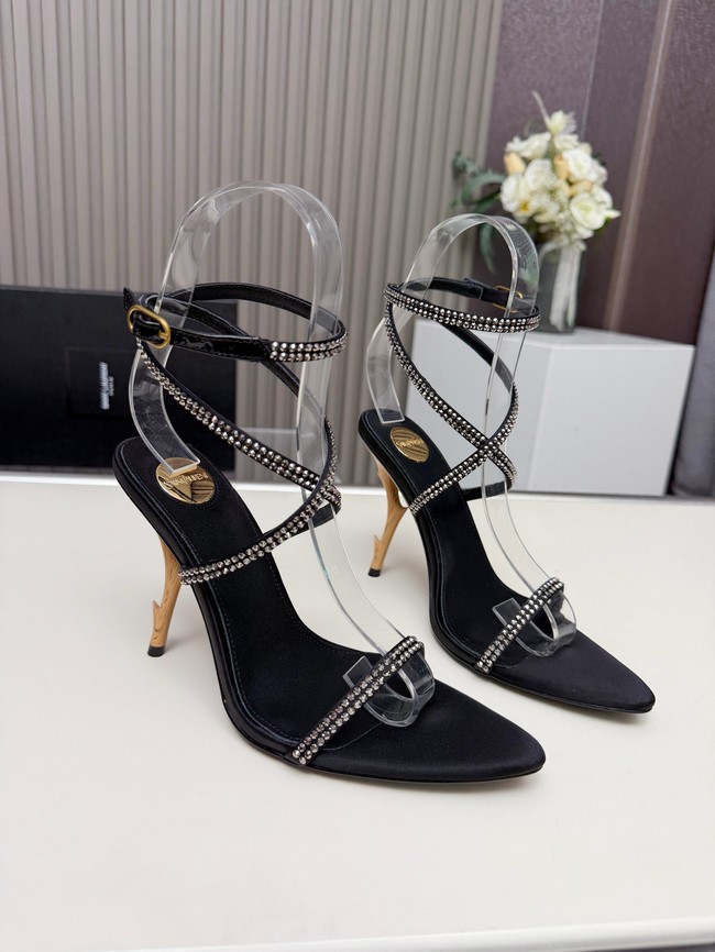 Saint Laurent sandals in Calfskin &and rhinestones 27109-7