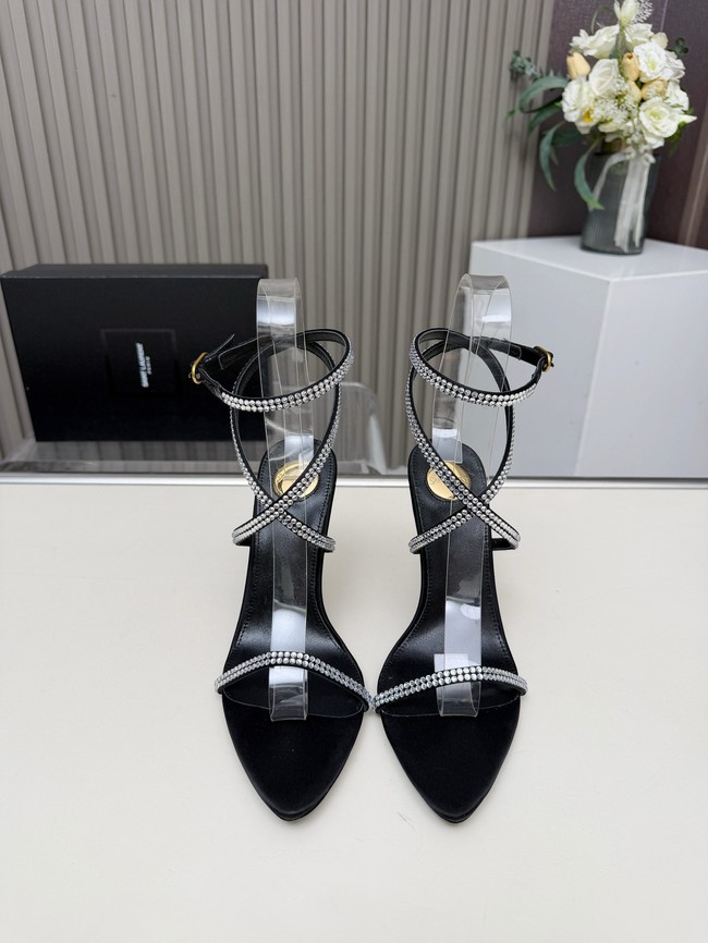 Saint Laurent sandals in Calfskin & and rhinestones 27109-8