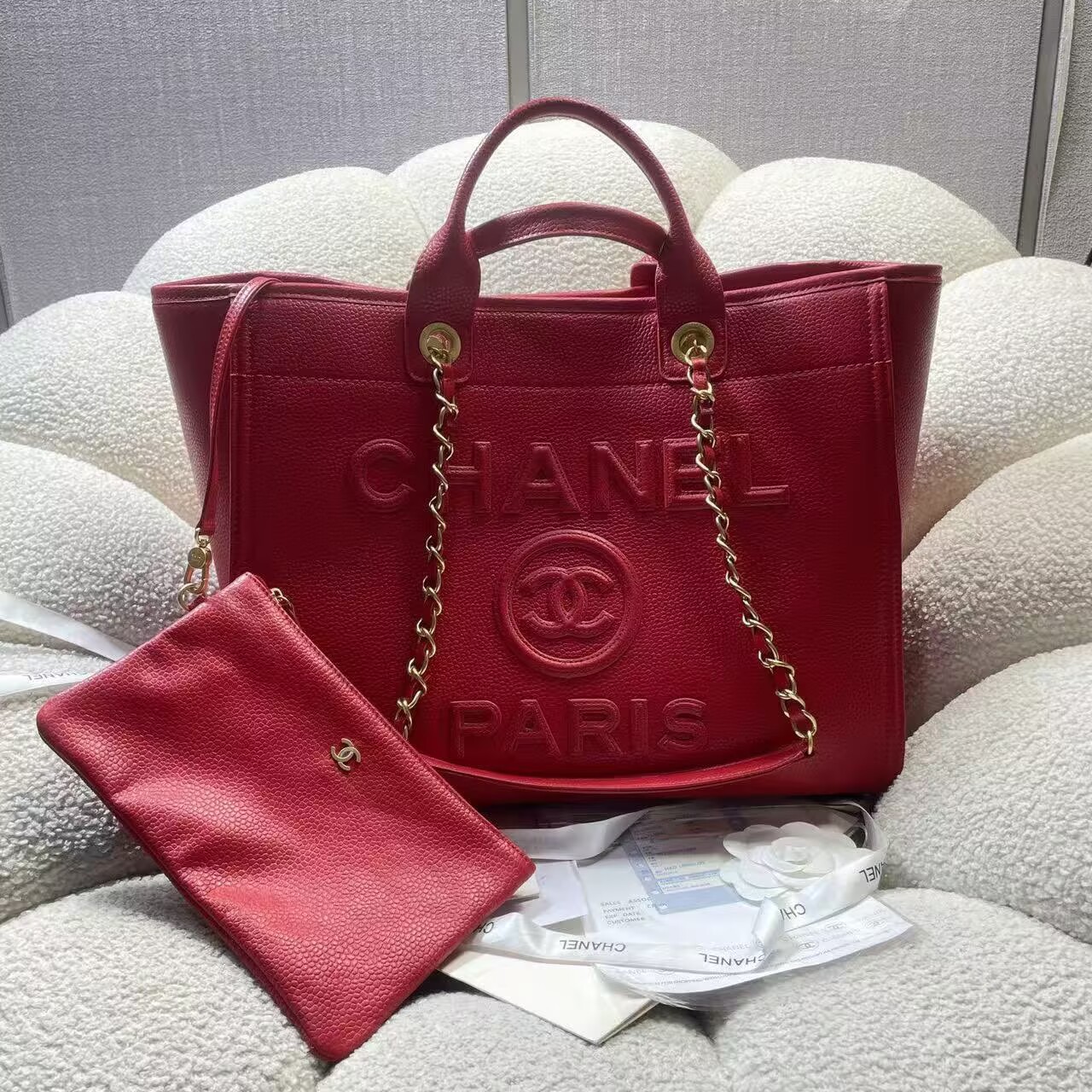 Chanel Original Leather LARGE SHOPPING BAG A66941 Red