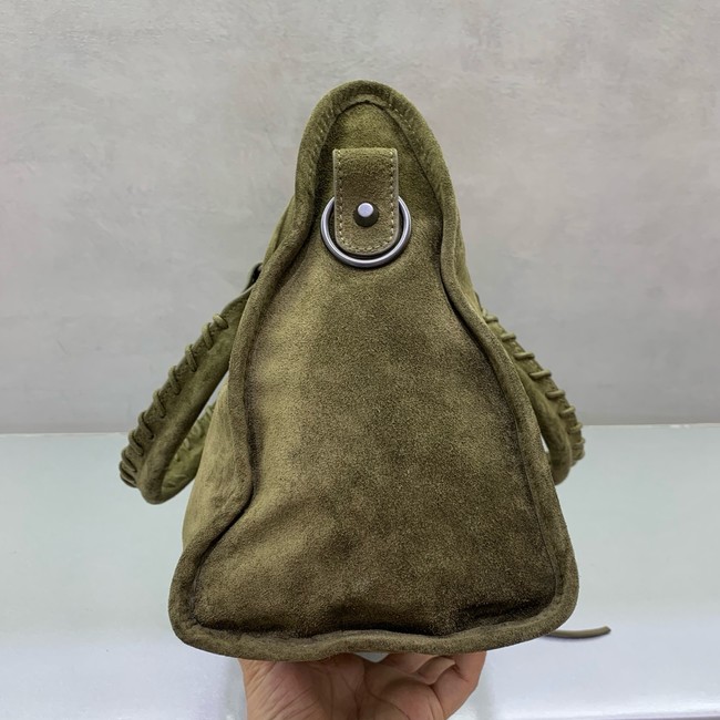 Balenciaga Le City medium suede tote bag 230582 green