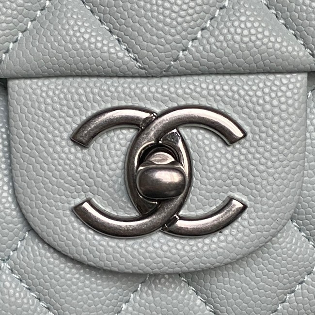CHANEL Clutch With Chain AS2701 light blue&Silver Metal