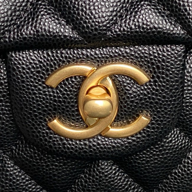 CHANEL Mini Flap Bag with Top Handle AS5702 black&gold Metal