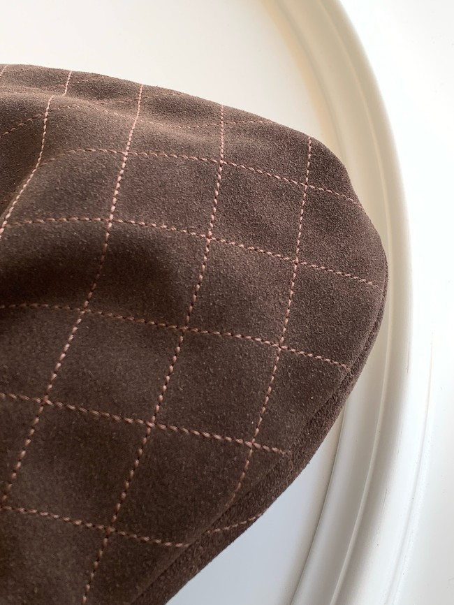 CHANEL Suede Small Hobo Bag AS6022 dark brown