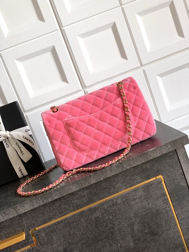 CHANEL Classic 11.12 Handbag velvet A01112 pink