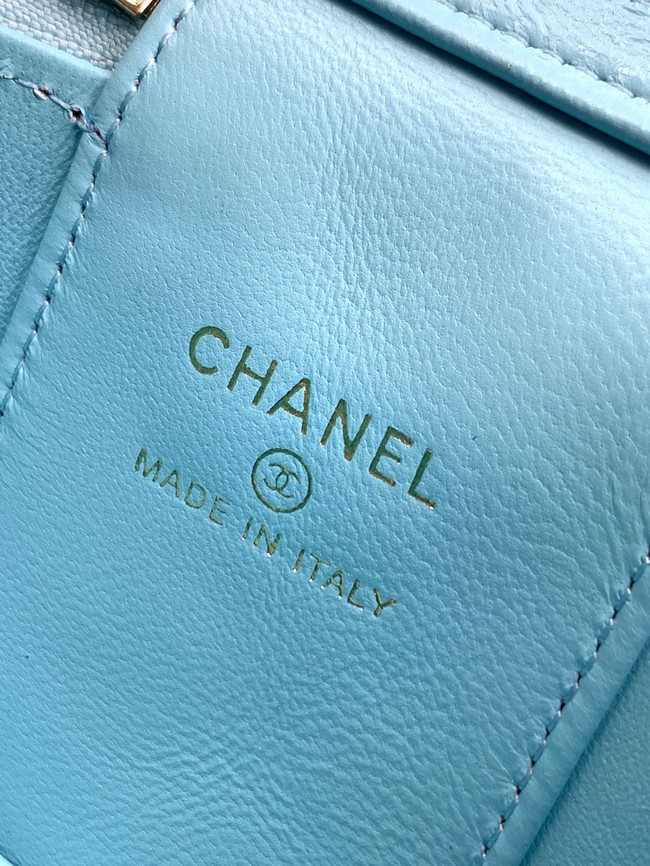 CHANEL velvet Small Vanity with Chain AP3941 light blue