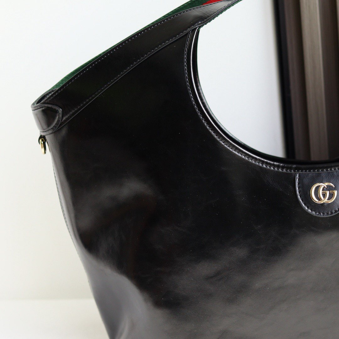 Gucci Giglio Original Oiled Leather large tote GG bag 853971 Black Gucci Giglio Original Oiled Leather large tote GG bag 853971 Black