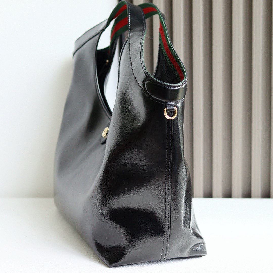 Gucci Giglio Original Oiled Leather large tote GG bag 853971 Black Gucci Giglio Original Oiled Leather large tote GG bag 853971 Black