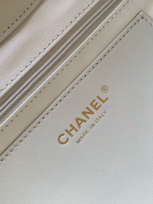 CHANEL Hobo Bag Calfskin AS5970 white
