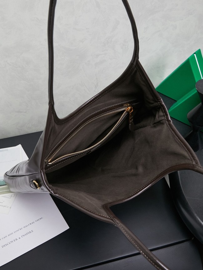 MIUMIU IVY leather handbag 5GB231 Dark brown