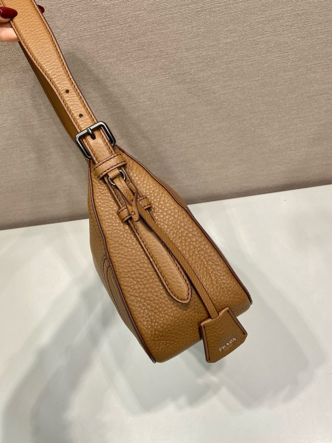 Prada Aimee large leather shoulder bag 1BC280 Caramel