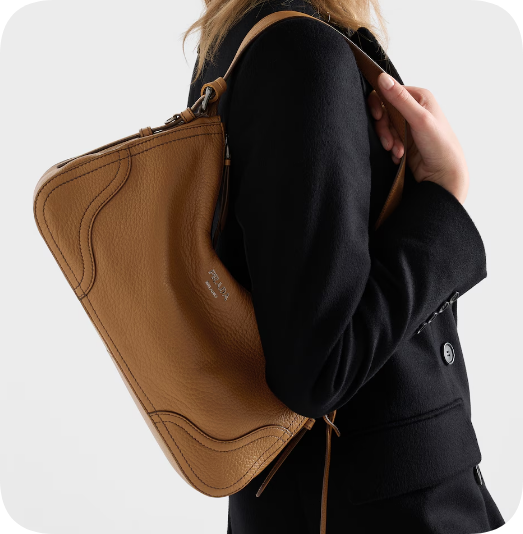 Prada Aimee large leather shoulder bag 1BC280 Caramel Prada Aimee large leather shoulder bag 1BC280 Caramel