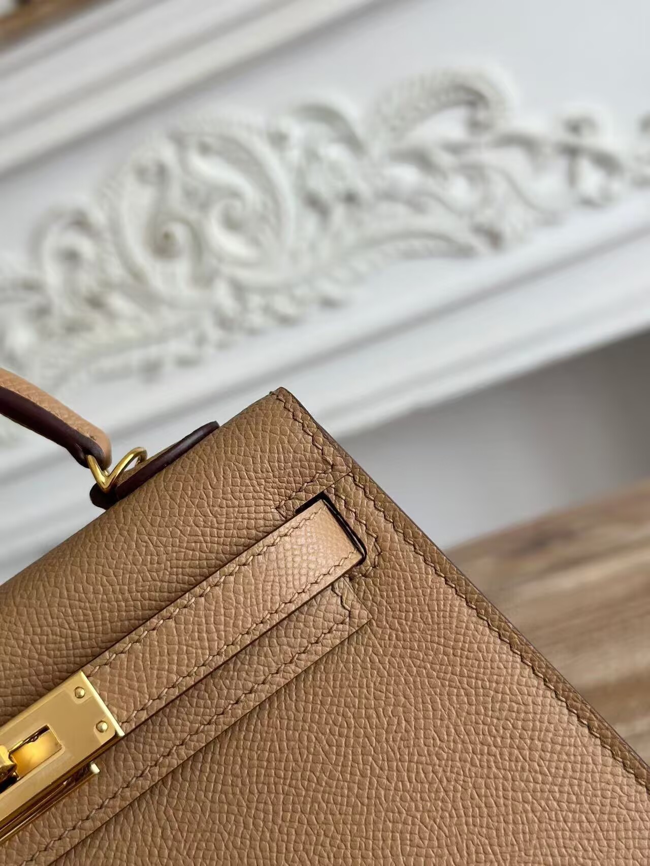 Hermes Kelly 19cm Shoulder Bags Original Epsom Leather KL19 Gray