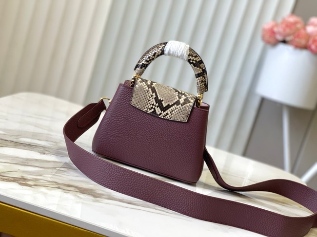 Louis Vuitton Capucines Mini M89369 Grenat Red&gray Snake skin