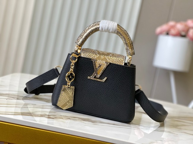 Louis Vuitton Capucines Mini M89369 black&gold Snake skin