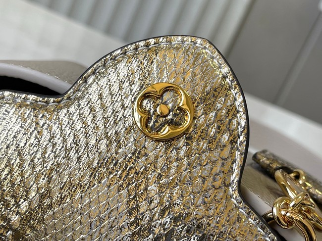 Louis Vuitton Capucines Mini M89369 light gray&gold Snake skin