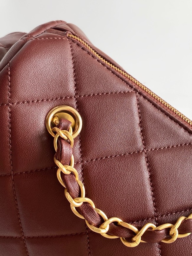 Chanel Lambskin Bowling Bag AS5791 burgundy