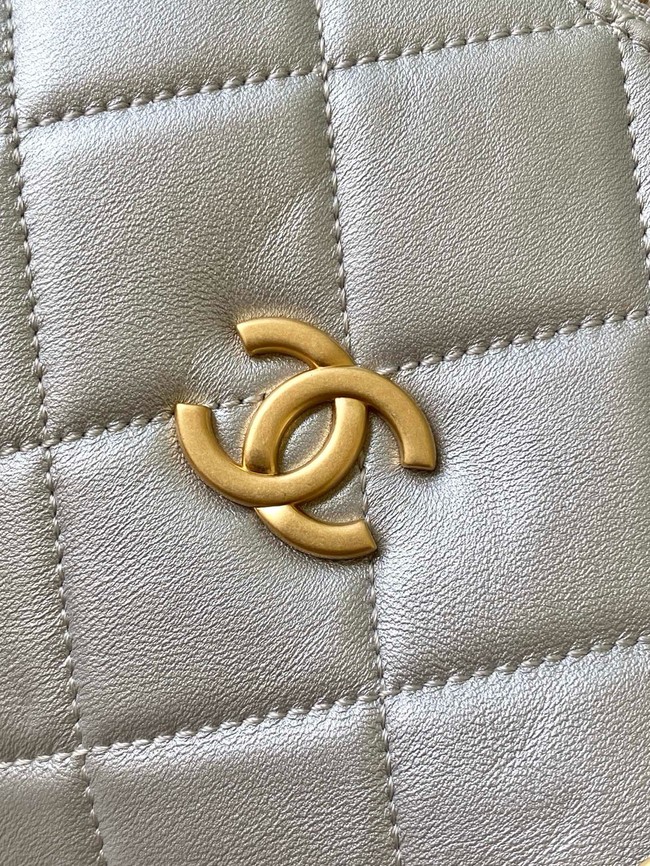 Chanel Lambskin Small Bowling Bag AS5792 Silver