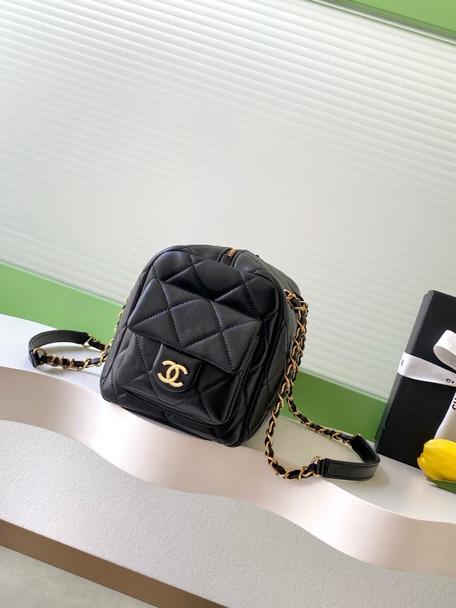 Chanel Lambskin Small Bowling Bag AS5792 black