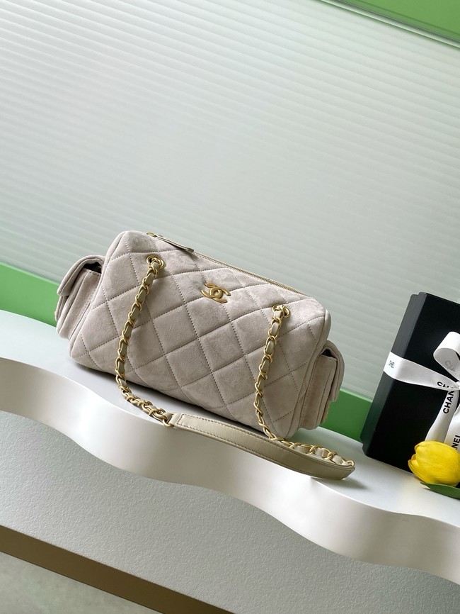 Chanel velvet Bowling Bag AS5791 Cream
