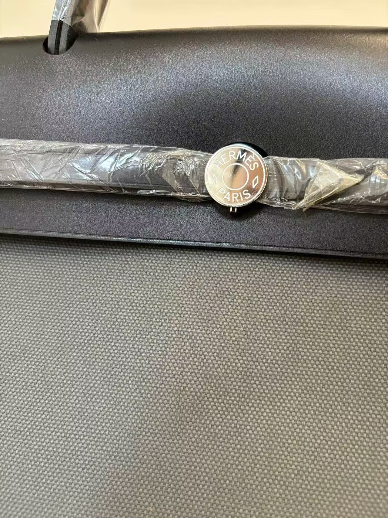 Hermes Herbag 31CM Original Canvas Leather & Calfskin 45987 Gray&Black Hermes Herbag 31CM Original Canvas Leather & Calfskin 45987 Gray&Black