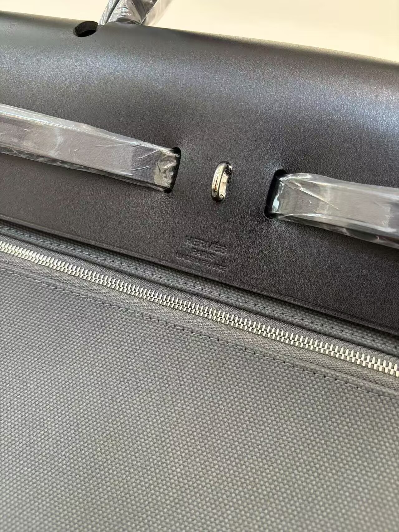 Hermes Herbag 31CM Original Canvas Leather & Calfskin 45987 Gray&Black Hermes Herbag 31CM Original Canvas Leather & Calfskin 45987 Gray&Black