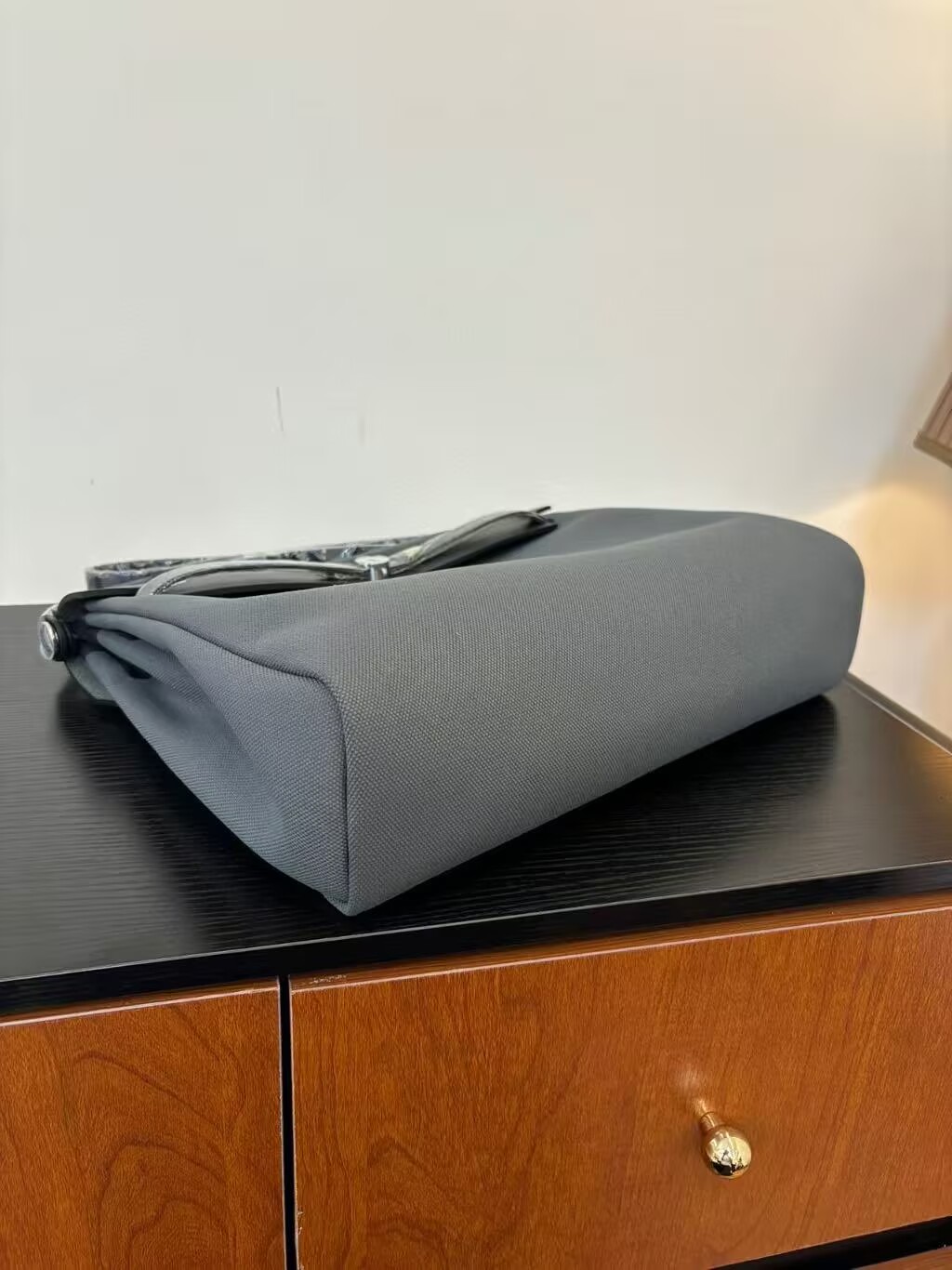 Hermes Herbag 31CM Original Canvas Leather & Calfskin 45987 Gray&Black Hermes Herbag 31CM Original Canvas Leather & Calfskin 45987 Gray&Black