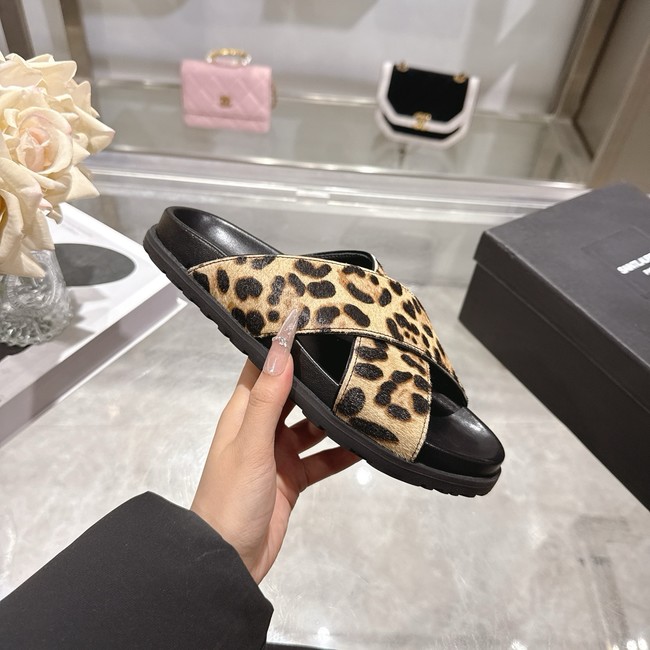 Saint Laurent NICHOLS slides in pony hair leather 08140-2