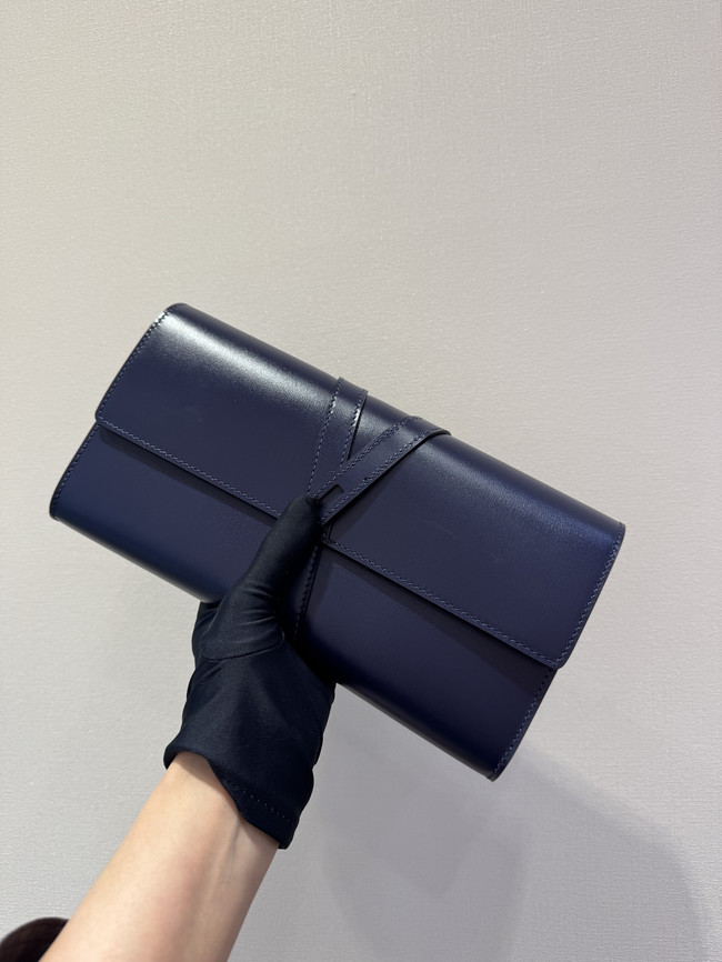 Hermes swift Leather Clutch 37568 dark blue