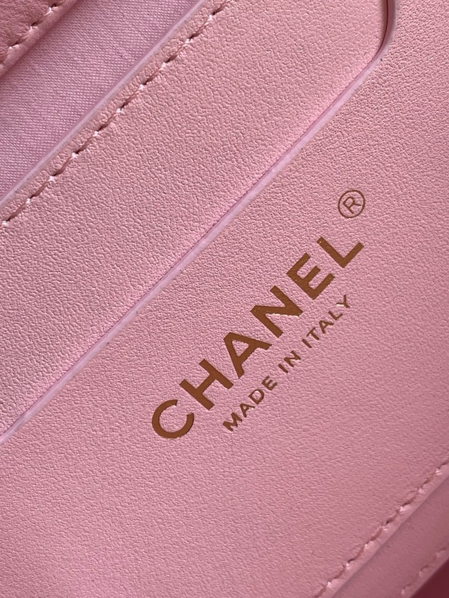 CHANEL Small Tote AS5951 Beige & pink