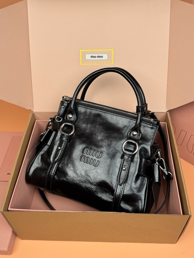 MIU MIU Original Leather Top Handle Bag 3598 black