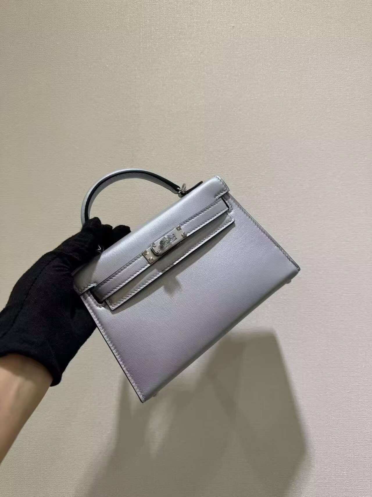 Hermes Kelly 19cm Shoulder Bags Original Swift Leather KL19 Silver Hermes Kelly 19cm Shoulder Bags Original Swift Leather KL19 Silver