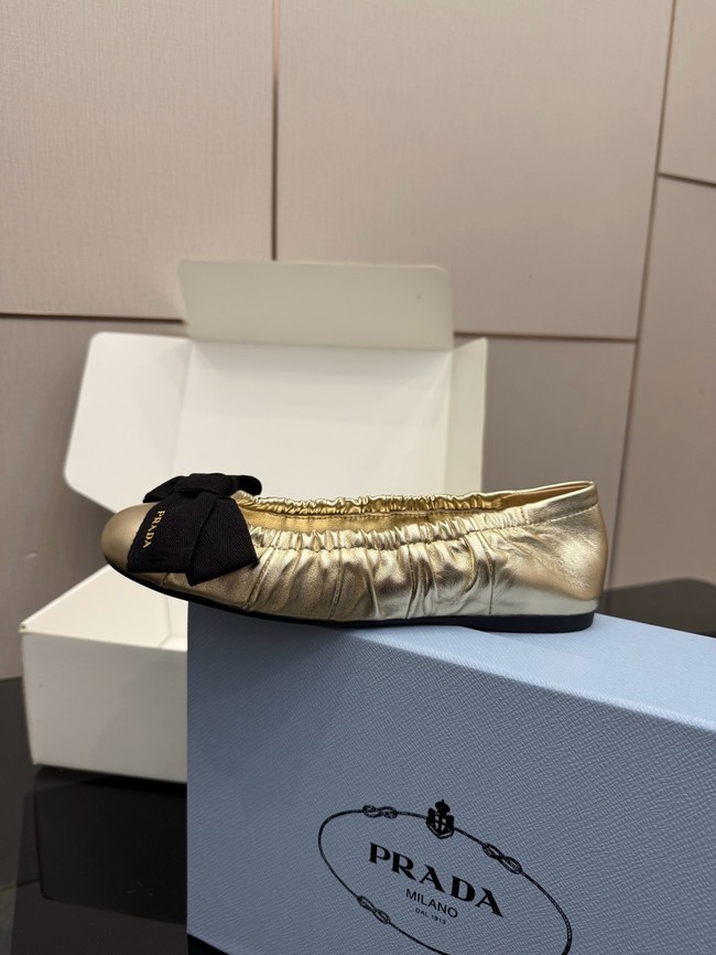 Prada Mordore nappa leather ballerinas with bow 55723-3