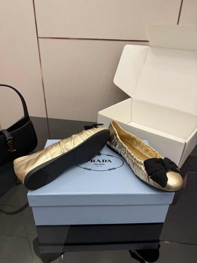 Prada Mordore nappa leather ballerinas with bow 55723-3